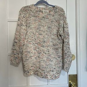 Multicolored white soft sweater